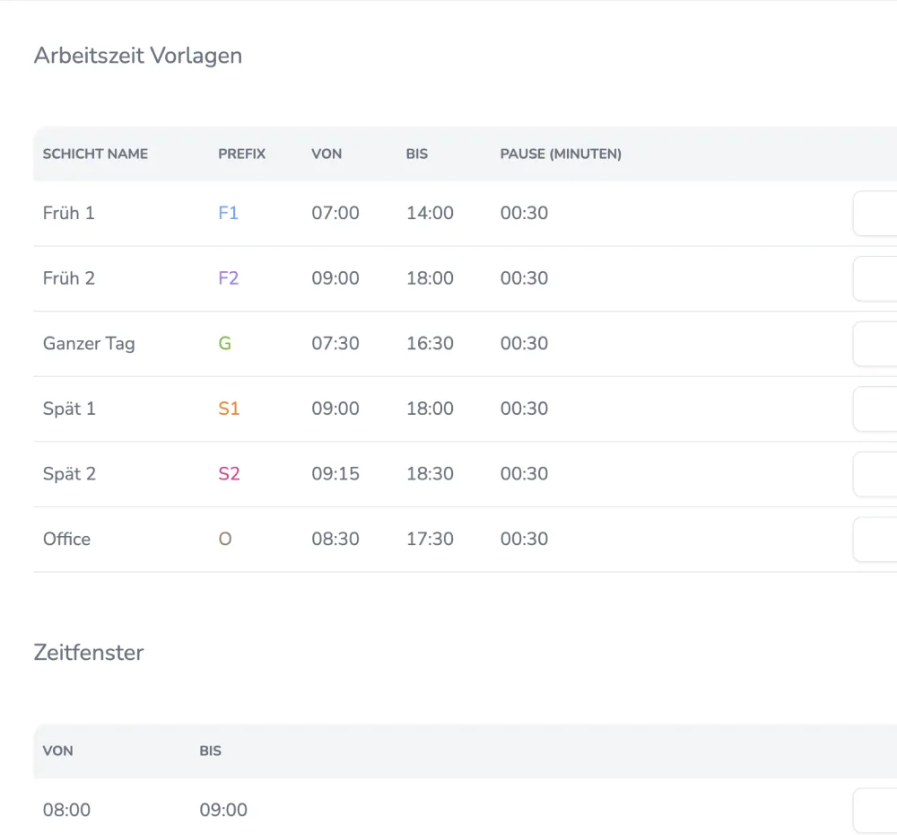 Personalplanung feature screen mockup