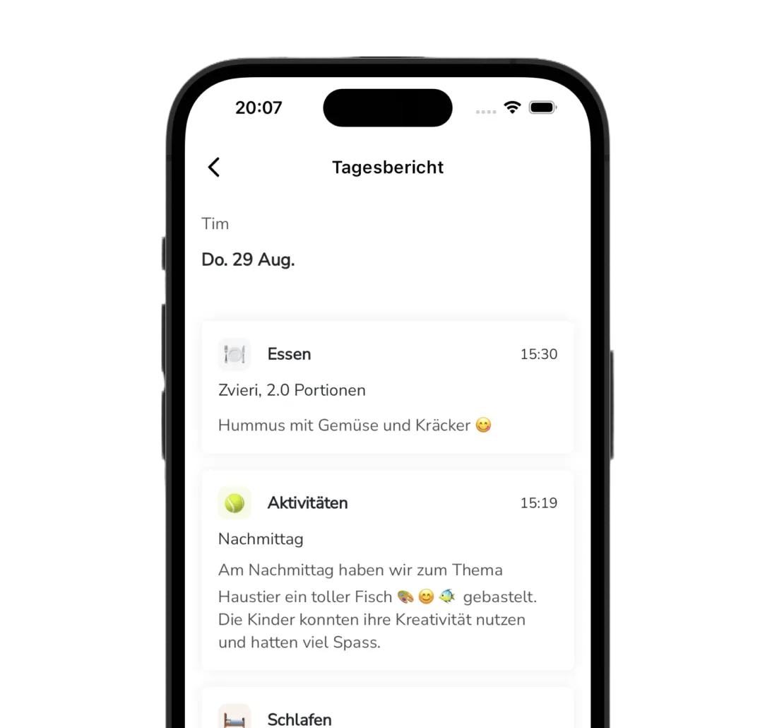 Eltern App screen mockup